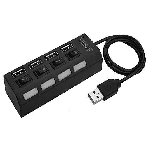 aussel Premium de 7 puertos USB HUB de expansión de alta velocidad USB 2.0 Multi USB de buje de – Panel de interruptor de línea Adaptador de cable para PS3, XBOX, WII, PC, Mac, Laptop, Cuaderno, Mac, Net Book, Tablet, Tab, soporte para Windows Vista/7/Mac