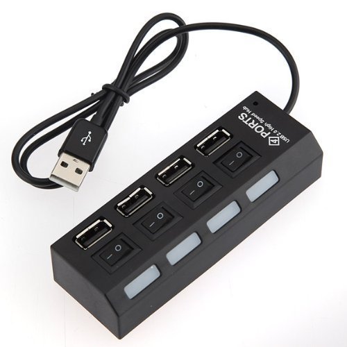 aussel Premium de 7 puertos USB HUB de expansión de alta velocidad USB 2.0 Multi USB de buje de – Panel de interruptor de línea Adaptador de cable para PS3, XBOX, WII, PC, Mac, Laptop, Cuaderno, Mac, Net Book, Tablet, Tab, soporte para Windows Vista/7/Mac