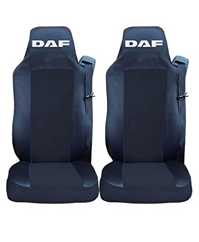 AutoCommerse Juego de 2 fundas para asientos de camión CF XF 106 Euro 6 RHD Camión HGV Negro y Negro