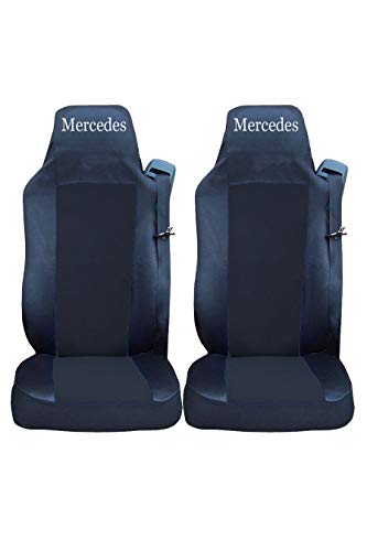 AutoCommerse Juego de Fundas de Asiento para Camión y HGV 2 Piezas Euro 6 LHD Color Negro y Negro