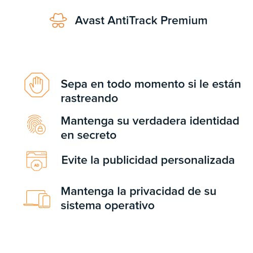 Avast AntiTrack Premium - Previene el seguimiento en línea y protege los datos personales | 1 Dispositivo | 1 Año | PC/Mac | Código de activación enviado por email