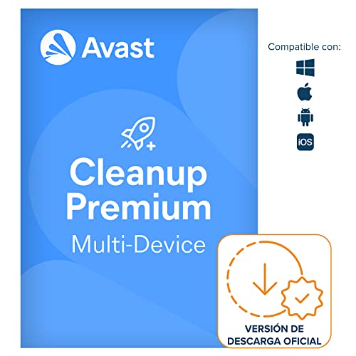 Avast Cleanup Premium - Elimina los archivos no deseados y acelera el sistema operativo | 10 Dispositivo | 1 Año | PC/Mac | Código de activación enviado por email