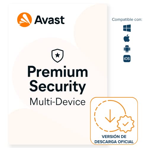 Avast Premium Security - Protección antivirus - Software para descargar | 10 Dispositivo | 1 Año | PC/Mac | Código de activación enviado por email