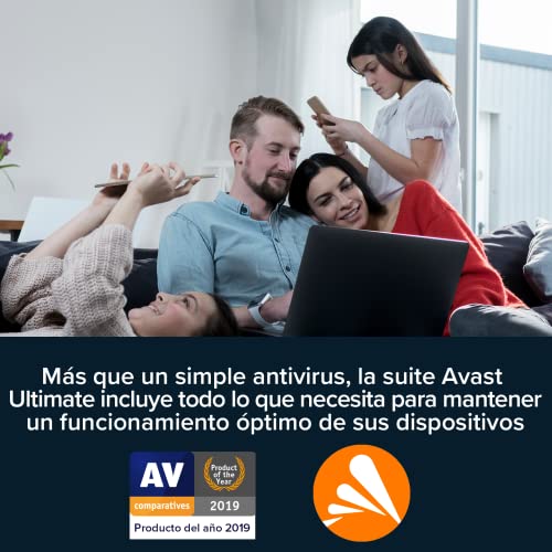 Avast Ultimate - Antivirus Avast Premium Security con Avast SecureLine VPN y Avast Cleanup Premium | 10 Dispositivo | 1 Año | PC/Mac | Código de activación enviado por email