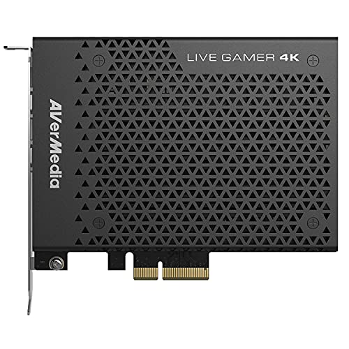AVerMedia 4K Live Gamer GC573, 4Kp60 HDR, PCI-E, latencia ultra baja, compatible con Xbox, PS4 y PC con PowerDirector 15, Negro