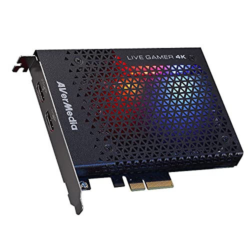 AVerMedia 4K Live Gamer GC573, 4Kp60 HDR, PCI-E, latencia ultra baja, compatible con Xbox, PS4 y PC con PowerDirector 15, Negro