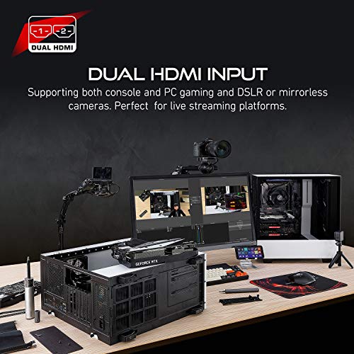 AverMedia Live Gamer Duo GC570D, 4Kp60 HDR-Passthrough PCI-E, latencia Extremadamente Baja, compatible para Xbox, Playstation y PC