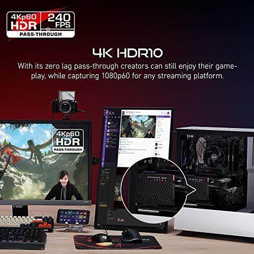 AverMedia Live Gamer Duo GC570D, 4Kp60 HDR-Passthrough PCI-E, latencia Extremadamente Baja, compatible para Xbox, Playstation y PC