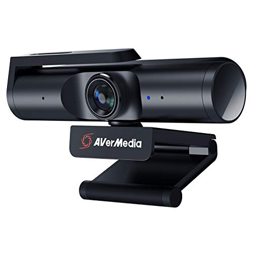 AverMedia Live Streamer CAM 513 - Webcam con gran angular 4K con cubierta de cámara web, micrófono integrado, plug & play para juegos, stream, video llamada, color negro