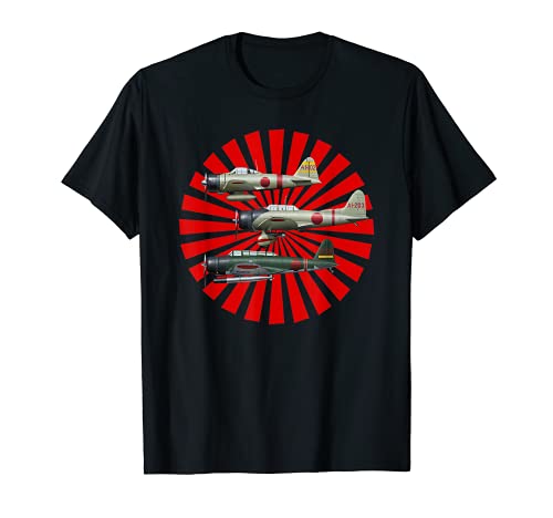 Aviones de guerra de guerra WW2 A6M2 Zero D3A1 Val B5N2 Kate regalo Camiseta