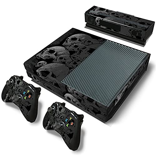 AXDNH para Xbox One Etiqueta Engomada De La Piel De La Consola Negra + 2 Controller Skins Compatibles con Xbox One Y Kinect (No para Xbox One S/Xbox One X),2034
