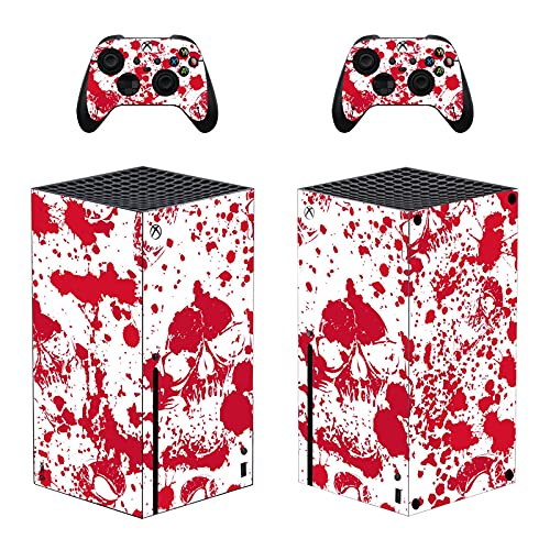 AXDNH Pegatina con Diseño De Calavera para Microsoft Xbox Series X, Calcomanías De Vinilo Extraíbles para Consola Y 2 Accesorios para Controladores Calcomanía para Pieles Protectoras,0404