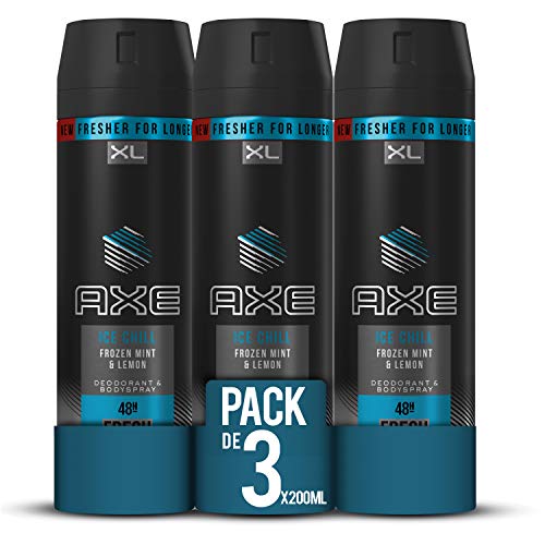 AXE Ice Chill - Desodorante Bodyspray para hombre, 48 horas de protección, 200 ml, pack de 3