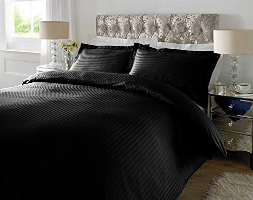 AZ COLLECTION - Juego de sábanas de 900 Hilos (6 Piezas, 1 sábana encimera + 1 sábana Bajera + 4 Fundas de Almohada), 20 cm de Profundidad, 100% algodón Egipcio, algodón Egipcio, Negro, Emperor