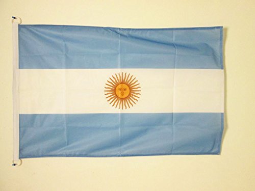 AZ FLAG Bandera Nautica de Argentina 45x30cm - Pabellón de conveniencia Argentina 30 x 45 cm Anillos