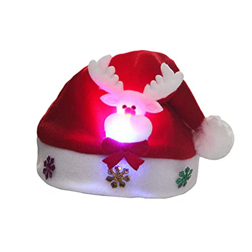Aznever E/T Light Up Hat, Christmas Beanie Hat with LED Colorful Lights, Unisex Soft Winter Christmas Cap for Party Family Dancing Jogging Bicycling