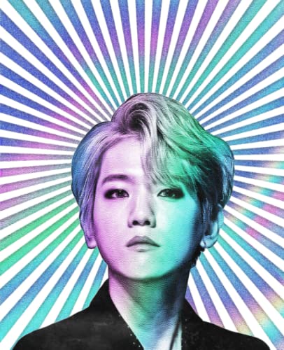 Baekhyun: Exo Member Iridescent Engraved Color Burst Merch Notebook 7.5 x 9.25" College Ruled Composition School Style Paperback Journal Book for Exo-L Fan