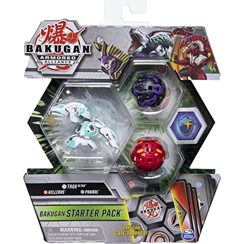 Bakugan Paquete de 3 Figuras de acción coleccionables Trox Ultra, Armadura Alliance