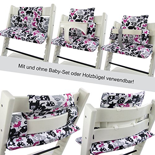 BambiniWelt - Cojín de asiento para trona Stokke Tripp Trapp, en 20 colores, asiento de 2 piezas, funda de repuesto Marine W. Figuren