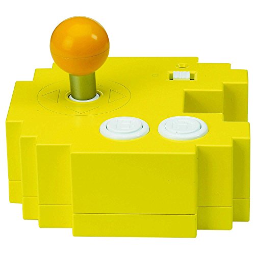 Bandai Pac-Man Connect & Play 38886 Consola amarilla, 12 juegos de arcade retro integrados