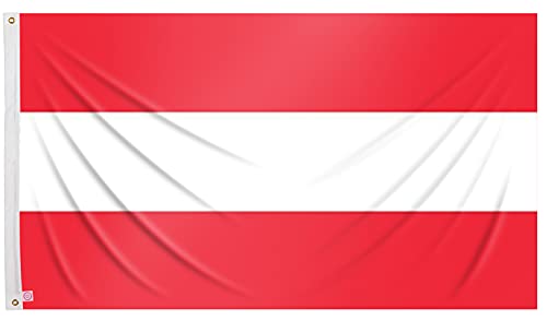 Bandera austríaca reforzada de 90x150cm, con dos ojales de metal, bandera de Austria