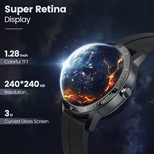 BANLVS Smartwatch, Reloj Inteligente Hombre IP68 con 3 Correas, Pulsómetro, 13 Modos Deportes, Smartwatch Hombre con Notificación Inteligente, Cronómetros, Podómetro para Android iOS