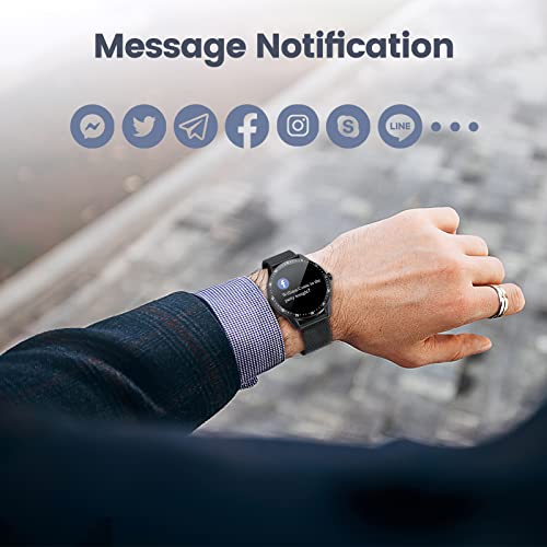 BANLVS Smartwatch, Reloj Inteligente Hombre IP68 con 3 Correas, Pulsómetro, 13 Modos Deportes, Smartwatch Hombre con Notificación Inteligente, Cronómetros, Podómetro para Android iOS