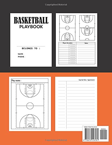 Basketball Coach Notebook: A Step-by-Step Guide on How to Lead Your Players, Manage Parents, and Select the Best Formation (Understand basketball) ... Blank Play Design Court Pages (Ball Texture)