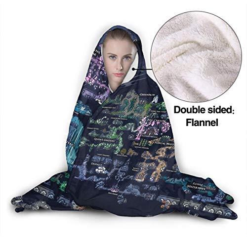 Baulred Hollow Knight Map - Manta con capucha ultra suave de 50 pulgadas x 100 pulgadas para adultos, capa adecuada para ver televisión en la cama o el sofá