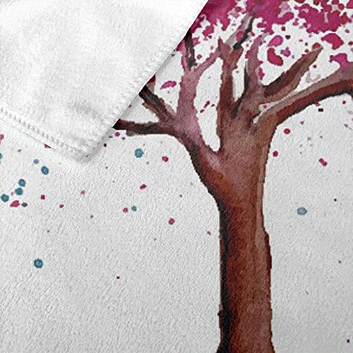 Beach Bath Towel,Japanese Cherry Blossom Buds Sakura Tree in Watercolor Beauty Essence Artwork,Lightweight Beach Blanket Absorbent Quick Dry Cool Pool Beach Swim Towels