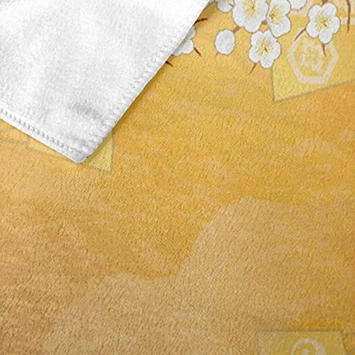 Beach Bath Towel,Japanese Cherry Blossom Sakura Tree Branches Ethnic Ancient Blooms Artwork,Lightweight Beach Blanket Absorbent Quick Dry Cool Pool Beach Swim Towels