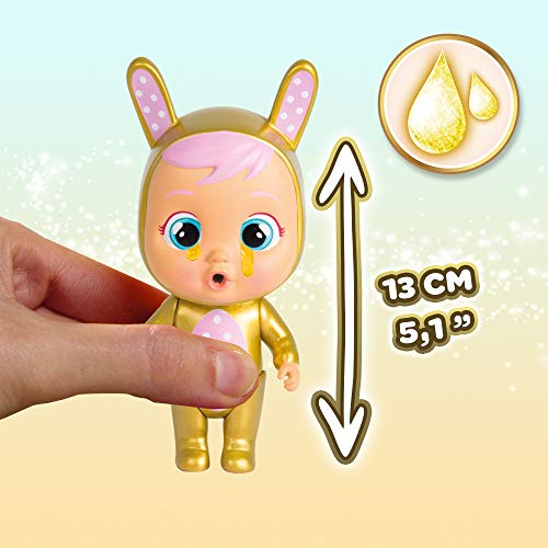 BEBÉS LLORONES LÁGIMAS MÁGICAS Casita Dorada (Golden Edition) | Mini bebé llorón Sorpresa coleccionable con lágrimas y Accesorios dorados - Muñeca para niñas y niños +3 Años