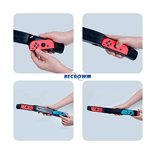 BECROWMEU Pistola de disparo para Nintendo Switch Joy-Con Controlador de Pistola de Juego Apretones Compatible con Nintendo Switch Joycon Wii Remote Nunchuck Shoot Sport Games