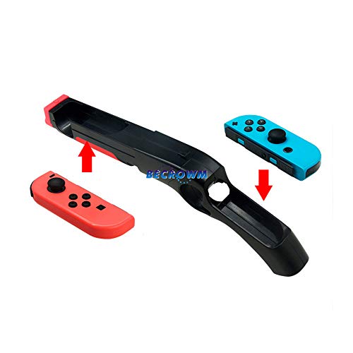 BECROWMEU Pistola de disparo para Nintendo Switch Joy-Con Controlador de Pistola de Juego Apretones Compatible con Nintendo Switch Joycon Wii Remote Nunchuck Shoot Sport Games
