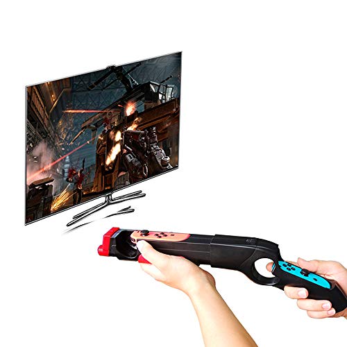 BECROWMEU Pistola de disparo para Nintendo Switch Joy-Con Controlador de Pistola de Juego Apretones Compatible con Nintendo Switch Joycon Wii Remote Nunchuck Shoot Sport Games