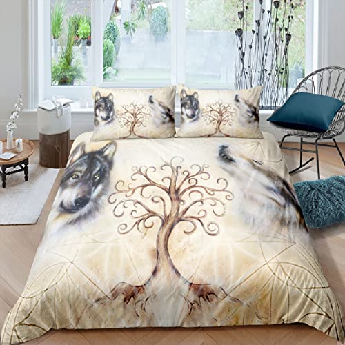 Bedding Duvet Cover with Zipper Closure-3D Animal Dead Tree Printed Comforter Cover,Soft Microfiber,for Boys and Girls Wrinkle,Fade,Stain Resistant,Hypoallergenic (220x240 cm)