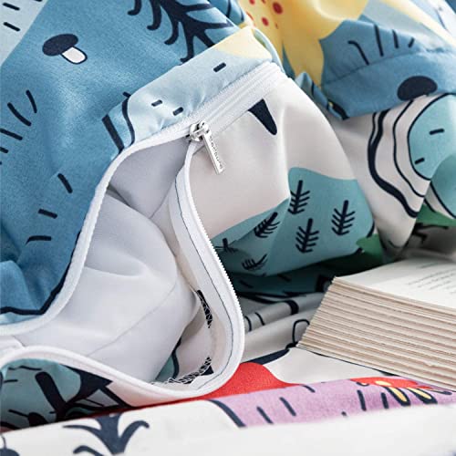 Bedsure Funda Nordica Cama 90 Infantil - Funda Edredon 140x200 cm con Funda Almohada 50x75 cm, Juego de Cama Juvenil 2 Piezas, Estampado de Dinosaurio, Reversible y Suave