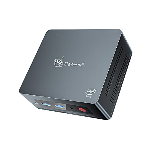 Beelink GK35 Mini PC Windows 10, Mini Ordenadores de sobremesa con Apollo Lake Celeron J3455, 8GB DDR3L + 128GB SSD, 2.4GHz + 5.8GHz WiFi, 1000Mbps, Dual HDMI, BT 4.0