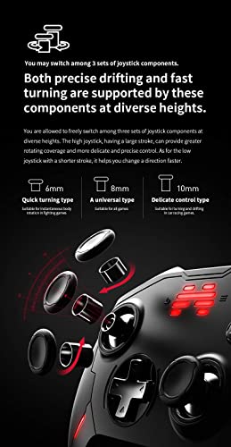 BEITONG T6 ELITE GAMEPAD, Wireless Gaming Controller para Nintendo Switch & PC & Smart TV , botones de acción mecánica, detección de movimiento, 5 niveles de vibración, función Air mouse