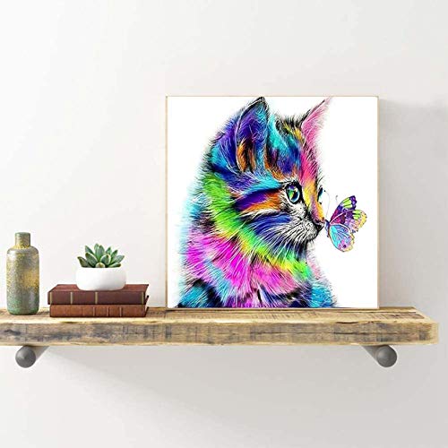 Bellatoi DIY 5D Diamante Pintura Kits, Gato y tigre Diamante Pintura por Número Kit,Rhinestone Bordado de Punto de Cruz Artes Manualidades Lienzo Pared Decoración
