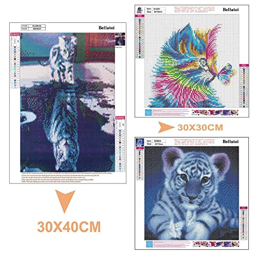 Bellatoi DIY 5D Diamante Pintura Kits, Gato y tigre Diamante Pintura por Número Kit,Rhinestone Bordado de Punto de Cruz Artes Manualidades Lienzo Pared Decoración