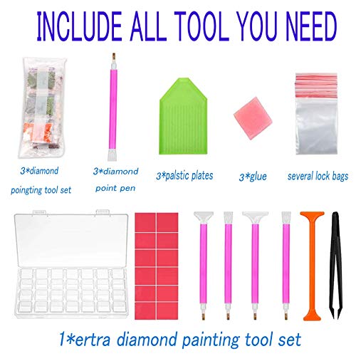 Bellatoi DIY 5D Diamante Pintura Kits, Gato y tigre Diamante Pintura por Número Kit,Rhinestone Bordado de Punto de Cruz Artes Manualidades Lienzo Pared Decoración