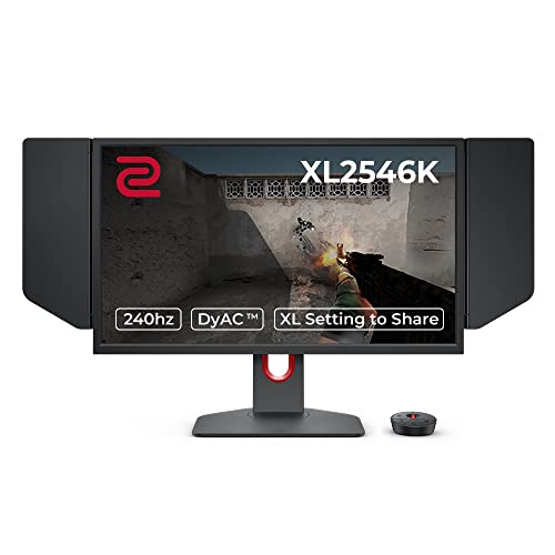 BenQ Zowie XL2546K - Monitor Gaming de 24.5" (240 Hz, DyAc+, regulación Flexible de Altura e inclinación, XL Setting to Share, menú rápido Personalizable, S-Swich, Escudo) Gris Oscuro