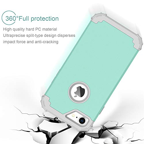 BENTOBEN Funda Compatible iPhone 7, Funda iPhone 8, 3 en 1 Carcasa Combinada PC Dura y Silicona TPU Suave Fuerte Resistente PC Bumper Anti-Golpes Cover Protectora Fundas para iPhone 7/8 (4.7'')