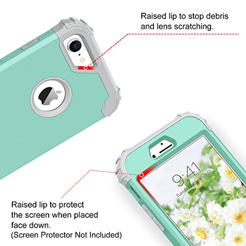 BENTOBEN Funda Compatible iPhone 7, Funda iPhone 8, 3 en 1 Carcasa Combinada PC Dura y Silicona TPU Suave Fuerte Resistente PC Bumper Anti-Golpes Cover Protectora Fundas para iPhone 7/8 (4.7'')