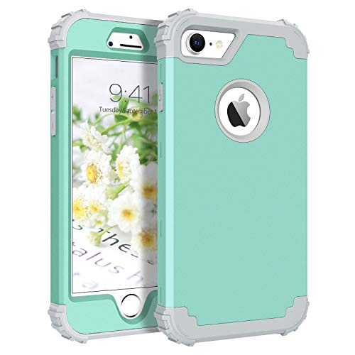 BENTOBEN Funda Compatible iPhone 7, Funda iPhone 8, 3 en 1 Carcasa Combinada PC Dura y Silicona TPU Suave Fuerte Resistente PC Bumper Anti-Golpes Cover Protectora Fundas para iPhone 7/8 (4.7'')