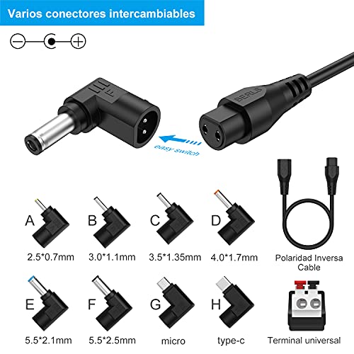 BERLS AC a DC 36W Transformador 5V 6V 7V 8V 9V 10V 11V 12V 13V 14V 15V 16V 17V 18V 19V 20V Universal Adaptador Fuente de Alimentación para Tira LED Altavoz Radio Enrutador Monitor Cámara CCTV Box etc