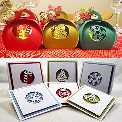 BESLIME Metal Christmas Cutting Dies ,Christmas Tree Die Cuts Stencil for DIY Scrapbooking Paper Cards Craft Emboss Xmas Card Handicrafts Decor Silver,14PCS