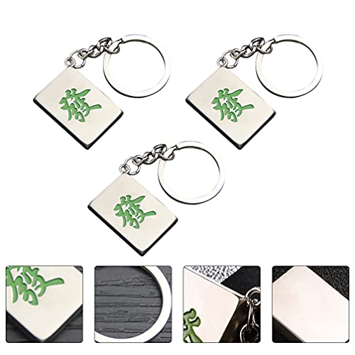 BESPORTBLE 3 Unids Funny Mahjong Llaveros Feng Shui Lucky Mahjong Azulejos Amuleto Fortune Llavero Llavero Decoraciones Charm Colgante para Mahjong Player Regalo