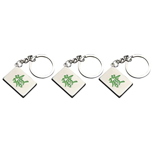 BESPORTBLE 3 Unids Funny Mahjong Llaveros Feng Shui Lucky Mahjong Azulejos Amuleto Fortune Llavero Llavero Decoraciones Charm Colgante para Mahjong Player Regalo
